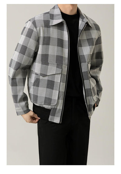 Zhou Casual Check Pocket Jacket-korean-fashion-Jacket-Zhou's Closet-OH Garments