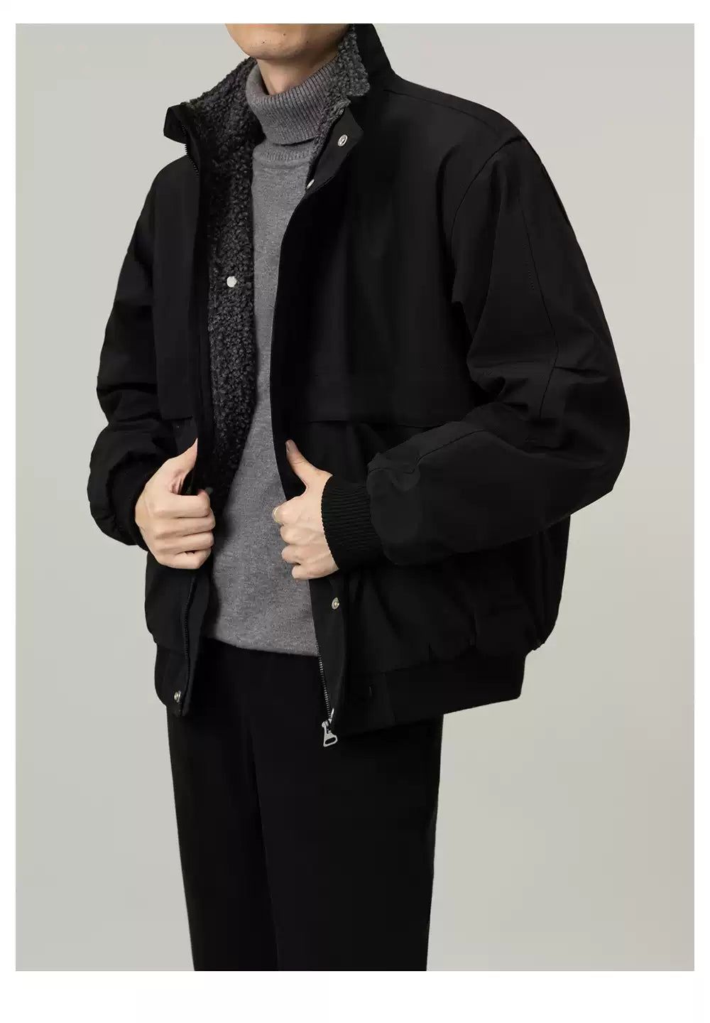 Zhou Casual Fleece Lined Short Jacket-korean-fashion-Jacket-Zhou's Closet-OH Garments