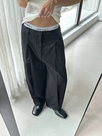 Zhou Casual Refined Pleated Pants-korean-fashion-Pants-Zhou's Closet-OH Garments