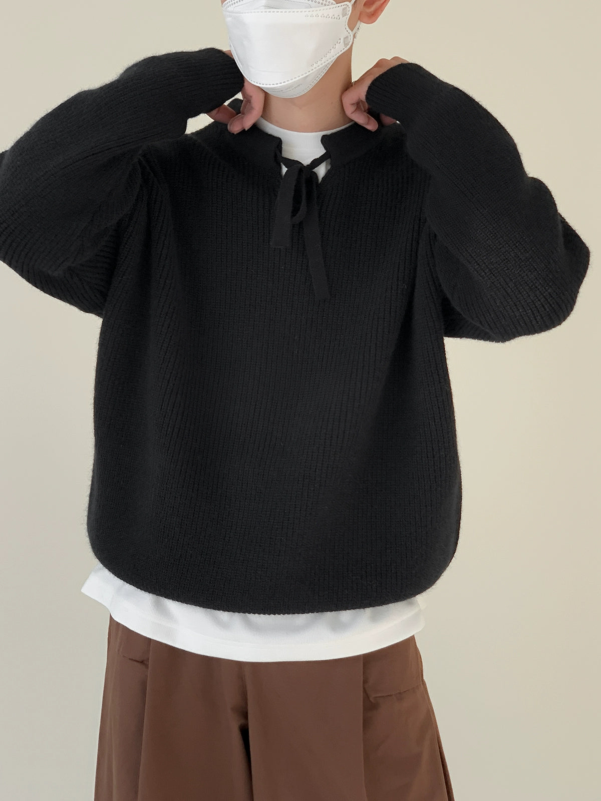 Zhou Casual Strap Collar Sweater-korean-fashion-Sweater-Zhou's Closet-OH Garments