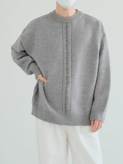 Zhou Center Line Beads Sweater-korean-fashion-Sweater-Zhou's Closet-OH Garments