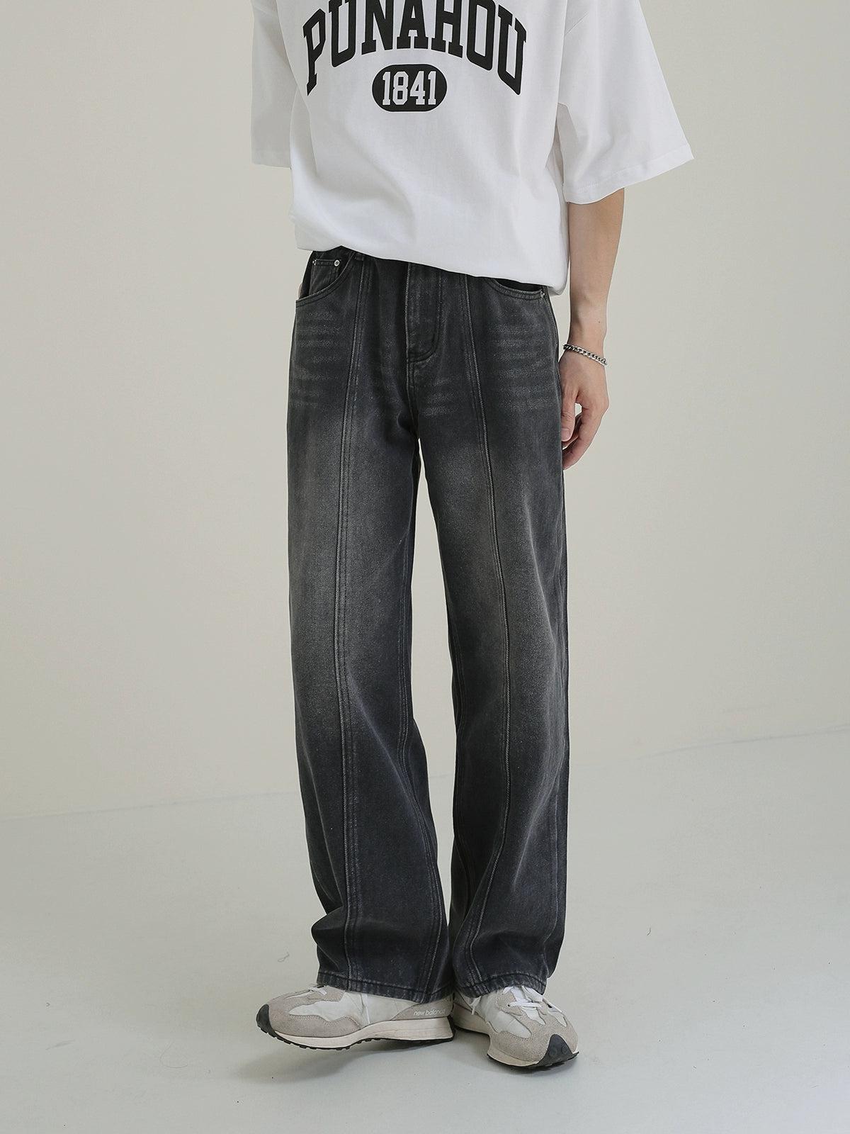 Zhou Center Seam Bootcut Jeans-korean-fashion-Jeans-Zhou's Closet-OH Garments