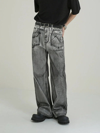 Zhou Charcoal Wash Straight Jeans-korean-fashion-Jeans-Zhou's Closet-OH Garments