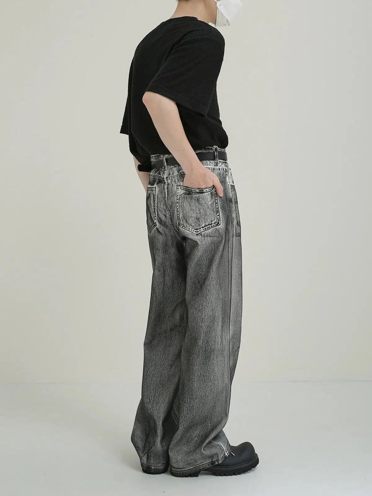 Zhou Charcoal Wash Straight Jeans-korean-fashion-Jeans-Zhou's Closet-OH Garments