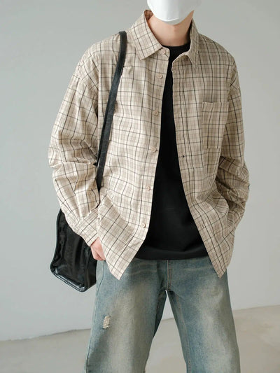 Zhou Classic Checked Shirt-korean-fashion-Shirt-Zhou's Closet-OH Garments