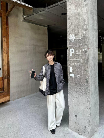Zhou Classic Checked Shirt-korean-fashion-Shirt-Zhou's Closet-OH Garments