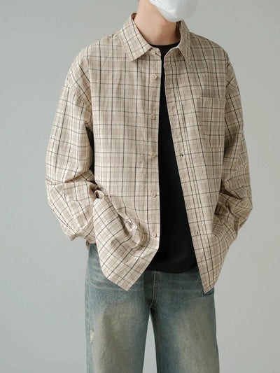 Zhou Classic Checked Shirt-korean-fashion-Shirt-Zhou's Closet-OH Garments