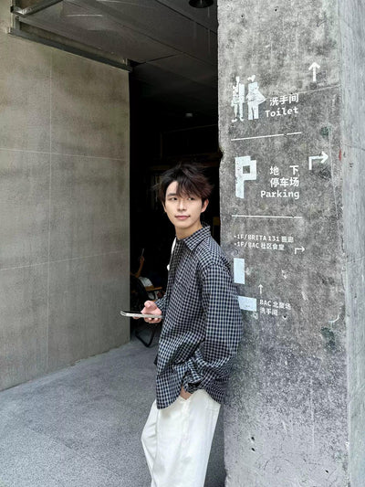 Zhou Classic Checked Shirt-korean-fashion-Shirt-Zhou's Closet-OH Garments