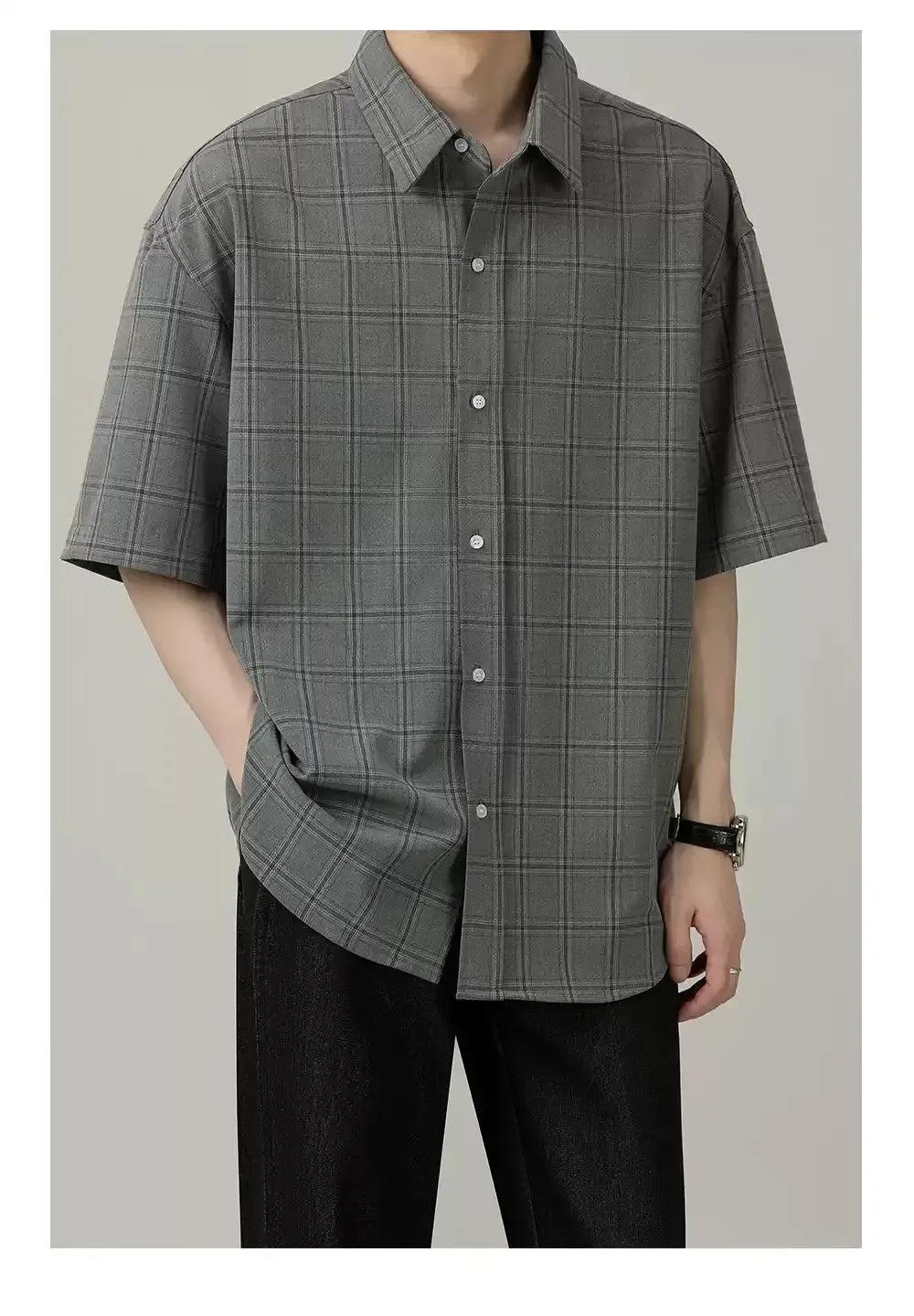 Zhou Classic Checkered Shirt-korean-fashion-Shirt-Zhou's Closet-OH Garments