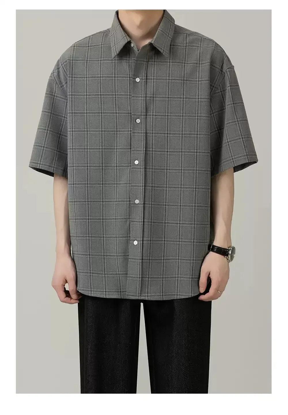 Zhou Classic Checkered Shirt-korean-fashion-Shirt-Zhou's Closet-OH Garments