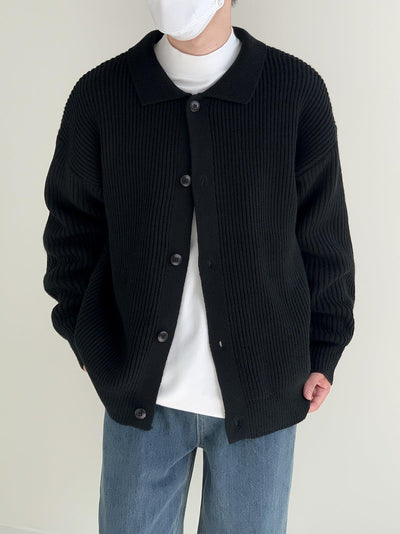 Zhou Classic Collared Knit Cardigan-korean-fashion-Cardigan-Zhou's Closet-OH Garments