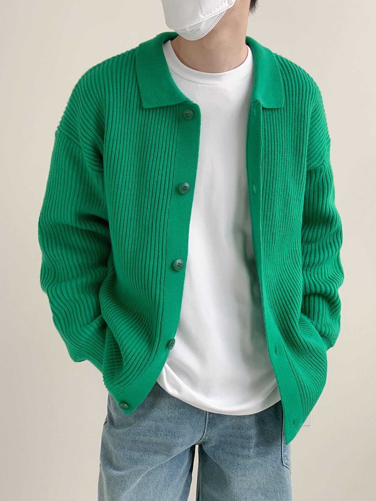 Zhou Classic Collared Knit Jacket-korean-fashion-Jacket-Zhou's Closet-OH Garments