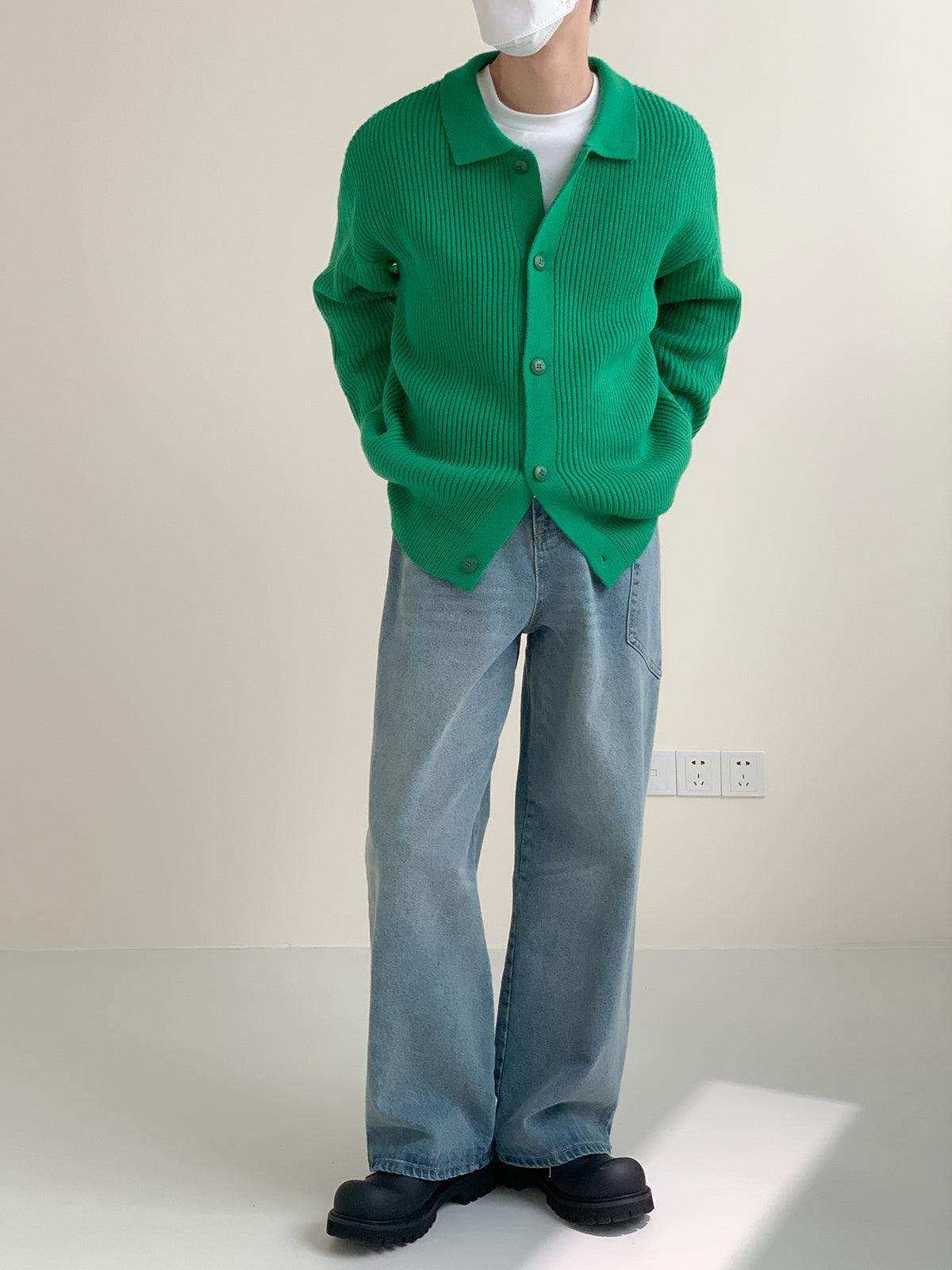 Zhou Classic Collared Knit Jacket-korean-fashion-Jacket-Zhou's Closet-OH Garments