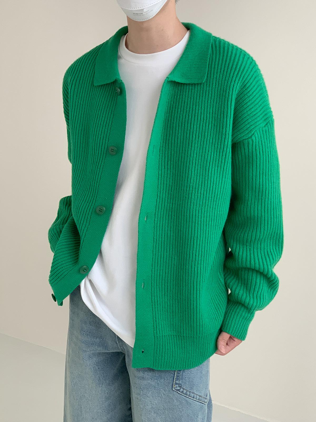 Zhou Classic Collared Knit Jacket-korean-fashion-Jacket-Zhou's Closet-OH Garments