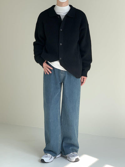 Zhou Classic Collared Knit Jacket-korean-fashion-Jacket-Zhou's Closet-OH Garments