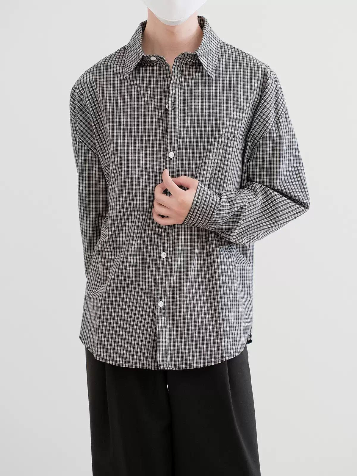 Zhou Classic Fine Plaid Shirt-korean-fashion-Shirt-Zhou's Closet-OH Garments