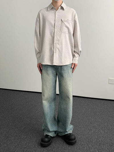 Zhou Classic One-Pocket Shirt-korean-fashion-Shirt-Zhou's Closet-OH Garments