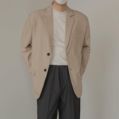 Zhou Classic Wide Shoulders Notch Lapel Blazer-korean-fashion-Blazer-Zhou's Closet-OH Garments