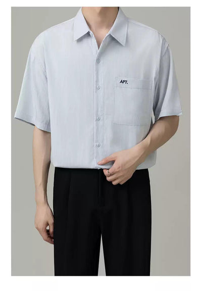 Zhou Clean Fit Buttoned Shirt-korean-fashion-Shirt-Zhou's Closet-OH Garments