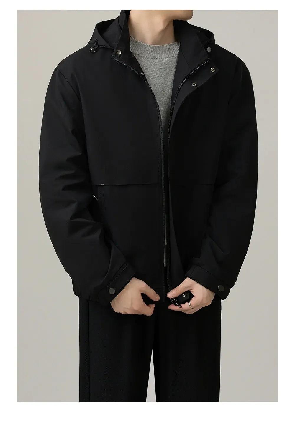 Zhou Clean Fit Hooded Jacket-korean-fashion-Jacket-Zhou's Closet-OH Garments