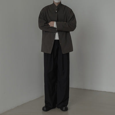 Zhou Clean Fit Stand Collar Jacket-korean-fashion-Jacket-Zhou's Closet-OH Garments