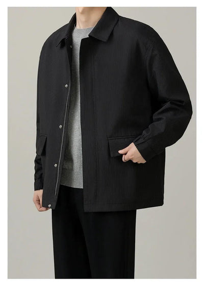 Zhou Clean Fit Striped Jacket-korean-fashion-Jacket-Zhou's Closet-OH Garments