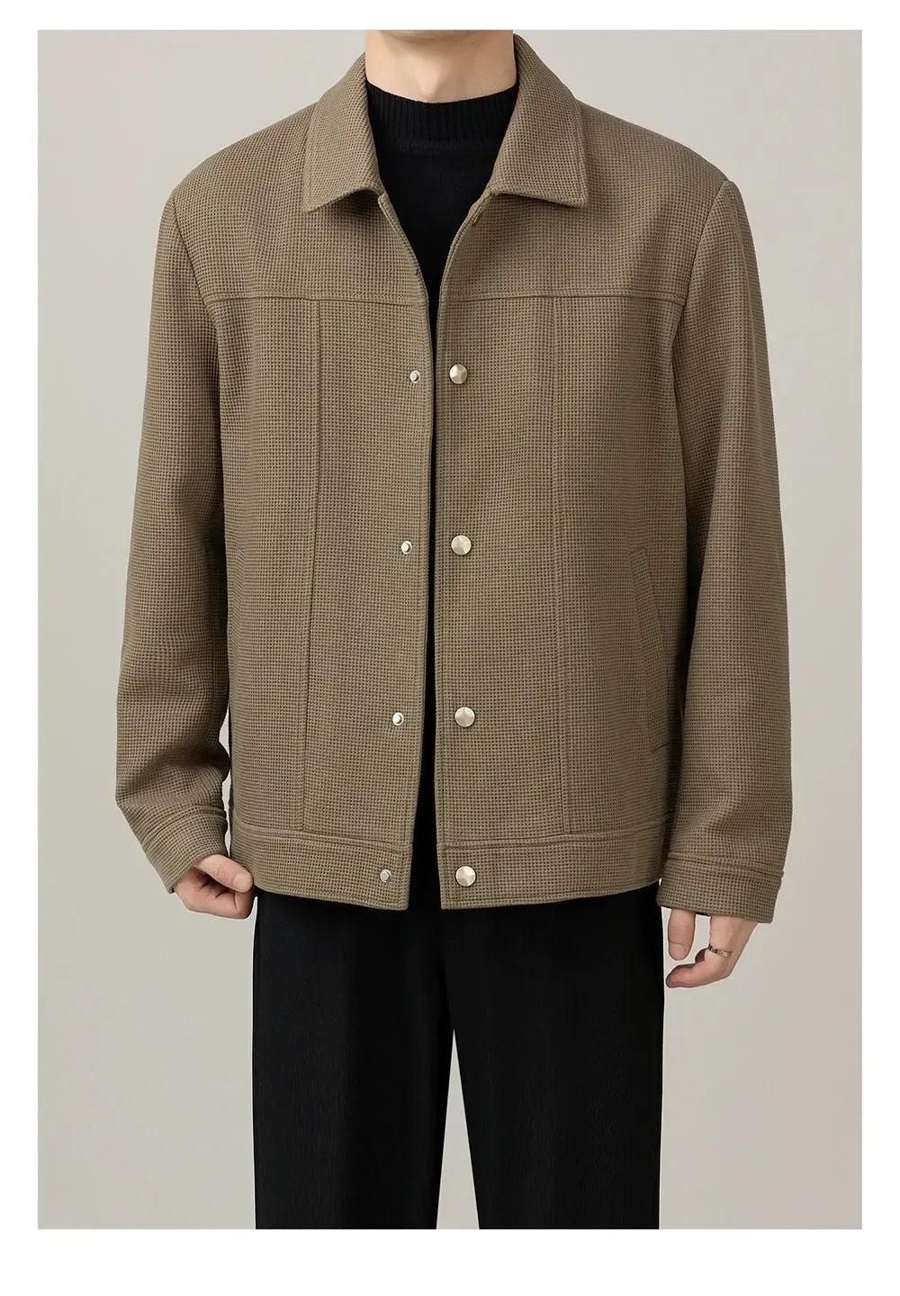 Zhou Clean Fit Waffle Textured Jacket-korean-fashion-Jacket-Zhou's Closet-OH Garments