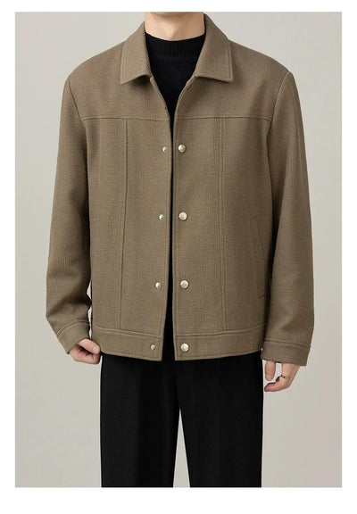 Zhou Clean Fit Waffle Textured Jacket-korean-fashion-Jacket-Zhou's Closet-OH Garments