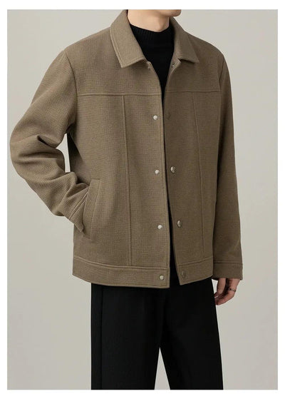 Zhou Clean Fit Waffle Textured Jacket-korean-fashion-Jacket-Zhou's Closet-OH Garments