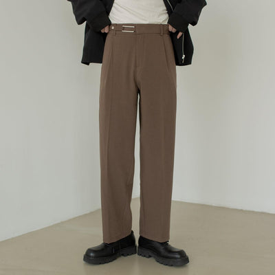 Zhou Cloth Belt Bootcut Trousers-korean-fashion-Pants-Zhou's Closet-OH Garments