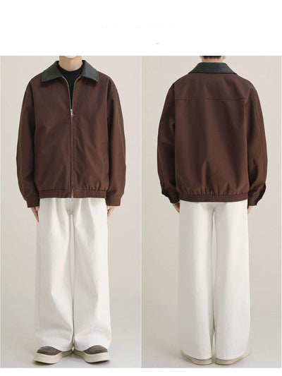 Zhou Collared Versatile Zipped Jacket-korean-fashion-Jacket-Zhou's Closet-OH Garments