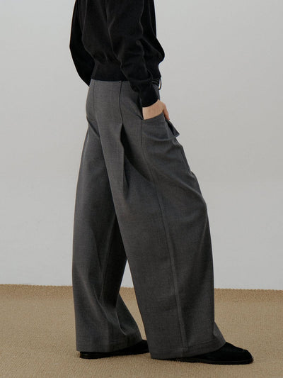 Zhou Comfy Pleated Trousers-korean-fashion-Trousers-Zhou's Closet-OH Garments