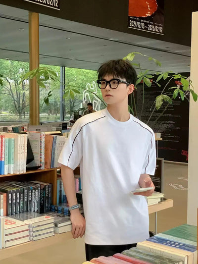 Zhou Contrast Raglan Sleeves T-Shirt-korean-fashion-T-Shirt-Zhou's Closet-OH Garments