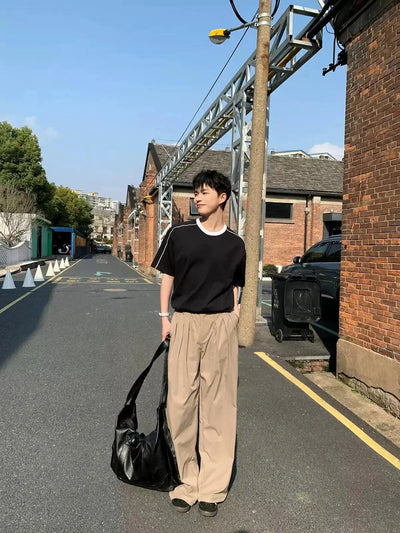 Zhou Contrast Raglan Sleeves T-Shirt-korean-fashion-T-Shirt-Zhou's Closet-OH Garments