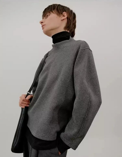 Zhou Cozy Seam Detail Mockneck-korean-fashion-Mockneck-Zhou's Closet-OH Garments