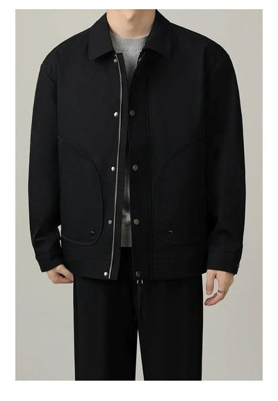 Zhou Curve Shaped Pocket Jacket-korean-fashion-Jacket-Zhou's Closet-OH Garments