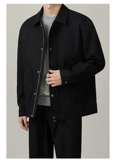 Zhou Curve Shaped Pocket Jacket-korean-fashion-Jacket-Zhou's Closet-OH Garments
