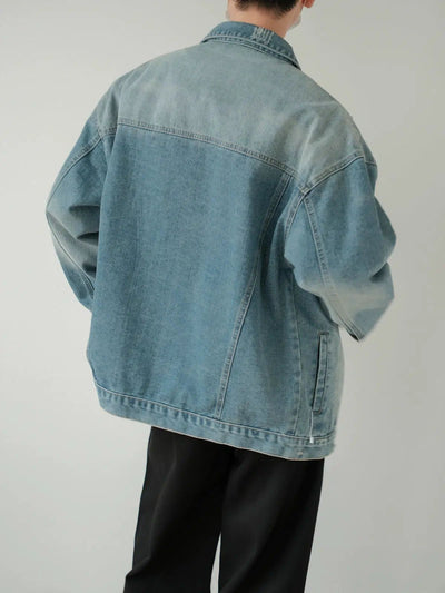 Zhou Distressed Fade Denim Jacket-korean-fashion-Jacket-Zhou's Closet-OH Garments