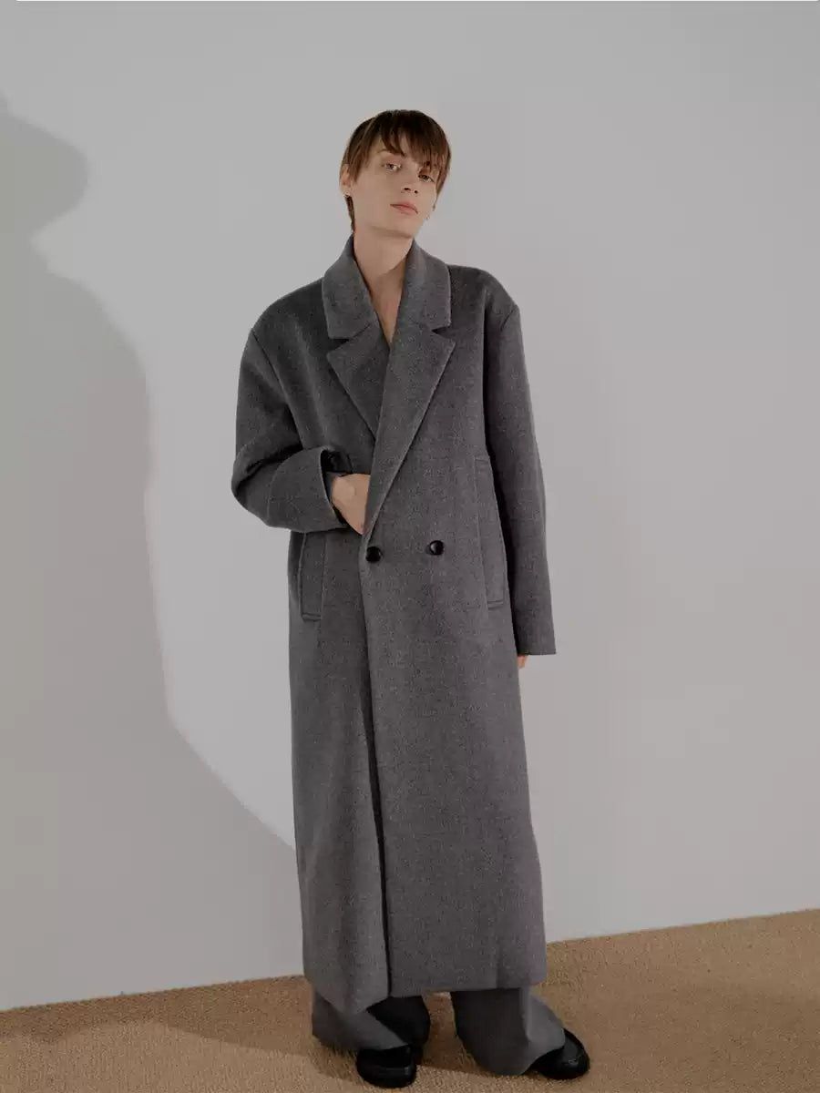 Zhou Double-Breasted Long Coat-korean-fashion-Long Coat-Zhou's Closet-OH Garments