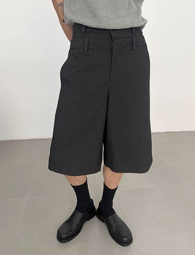 Zhou Double-Waisted Plain Shorts-korean-fashion-Shorts-Zhou's Closet-OH Garments