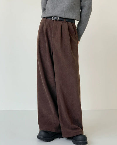 Zhou Drapey Fit Corduroy Pants-korean-fashion-Pants-Zhou's Closet-OH Garments