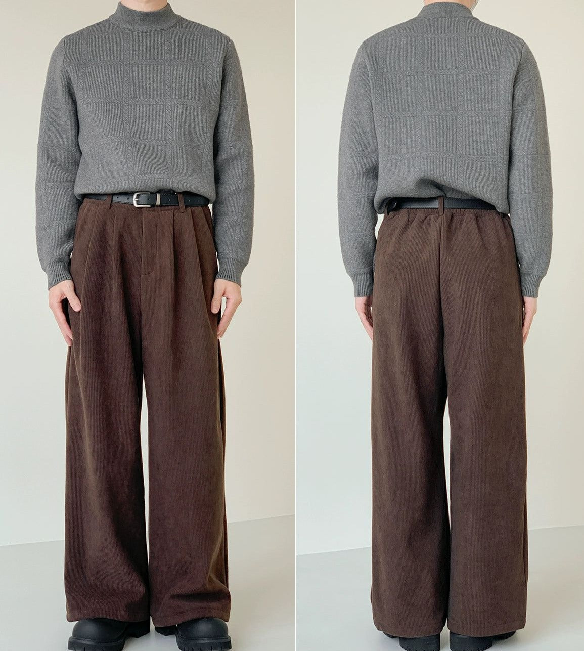 Zhou Drapey Fit Corduroy Pants-korean-fashion-Pants-Zhou's Closet-OH Garments