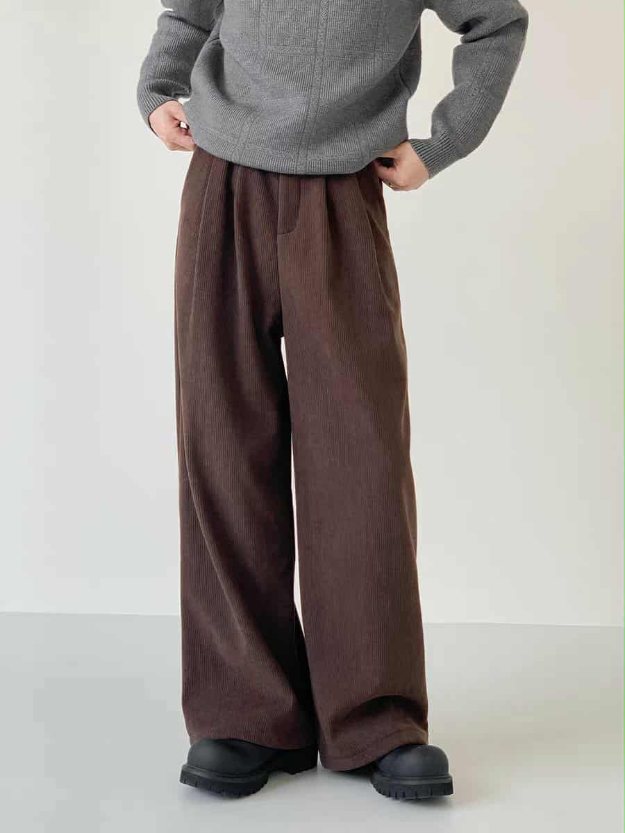 Zhou Drapey Fit Corduroy Pants-korean-fashion-Pants-Zhou's Closet-OH Garments