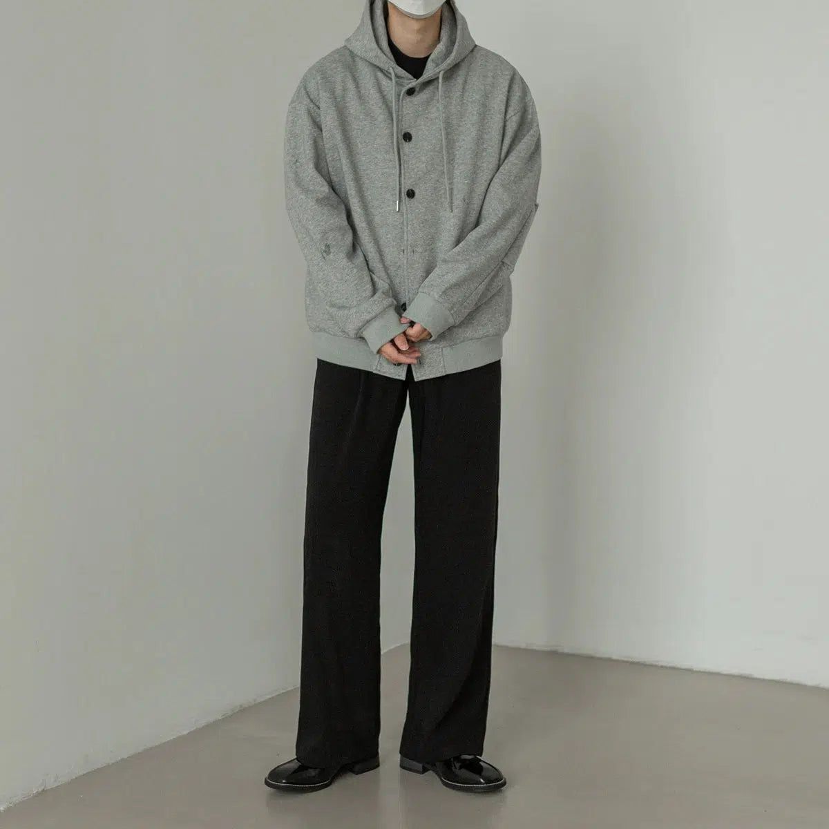 Zhou Drawscords Button Front Hoodie-korean-fashion-Hoodie-Zhou's Closet-OH Garments