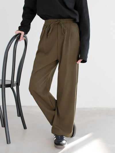 Zhou Drawstring Comfty Minimal Pants-korean-fashion-Pants-Zhou's Closet-OH Garments