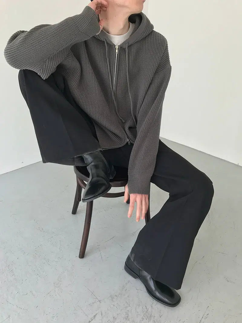 Zhou Drawstring Hooded Knit Jacket-korean-fashion-Jacket-Zhou's Closet-OH Garments