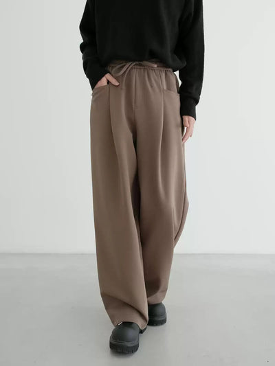 Zhou Drawstring Waist Wide Leg Sweatpants-korean-fashion-Pants-Zhou's Closet-OH Garments