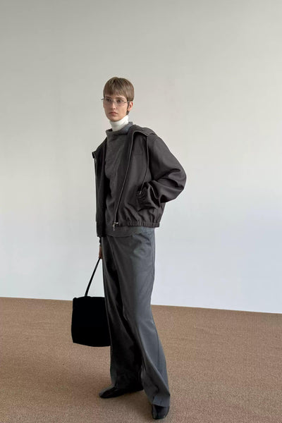 Zhou Drawstring Zip-Up Hooded Jacket-korean-fashion-Jacket-Zhou's Closet-OH Garments