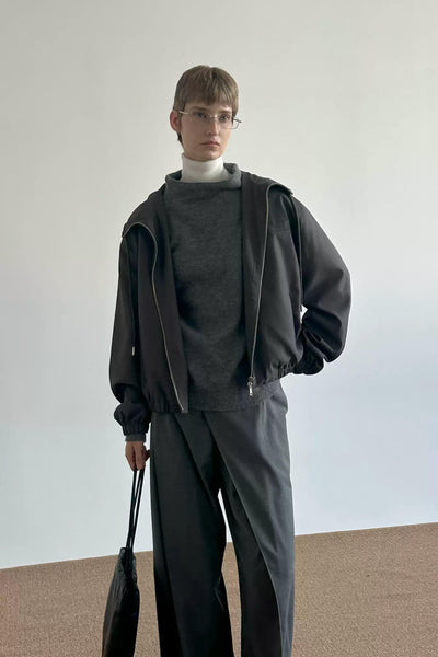 Zhou Drawstring Zip-Up Hooded Jacket-korean-fashion-Jacket-Zhou's Closet-OH Garments