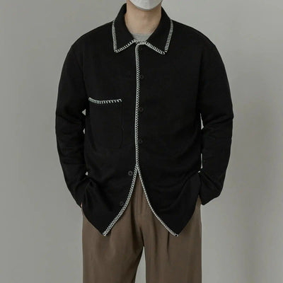 Zhou Drop Shoulder Stitched Shirt-korean-fashion-Shirt-Zhou's Closet-OH Garments